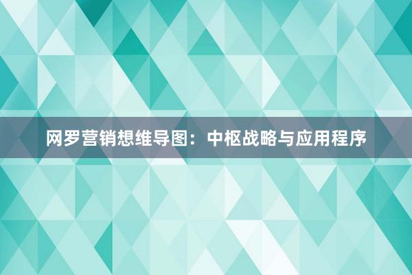 网罗营销想维导图：中枢战略与应用程序